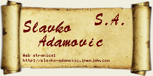 Slavko Adamović vizit kartica